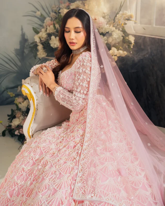 Blush Pink Lehenga by Sweta Acharya
