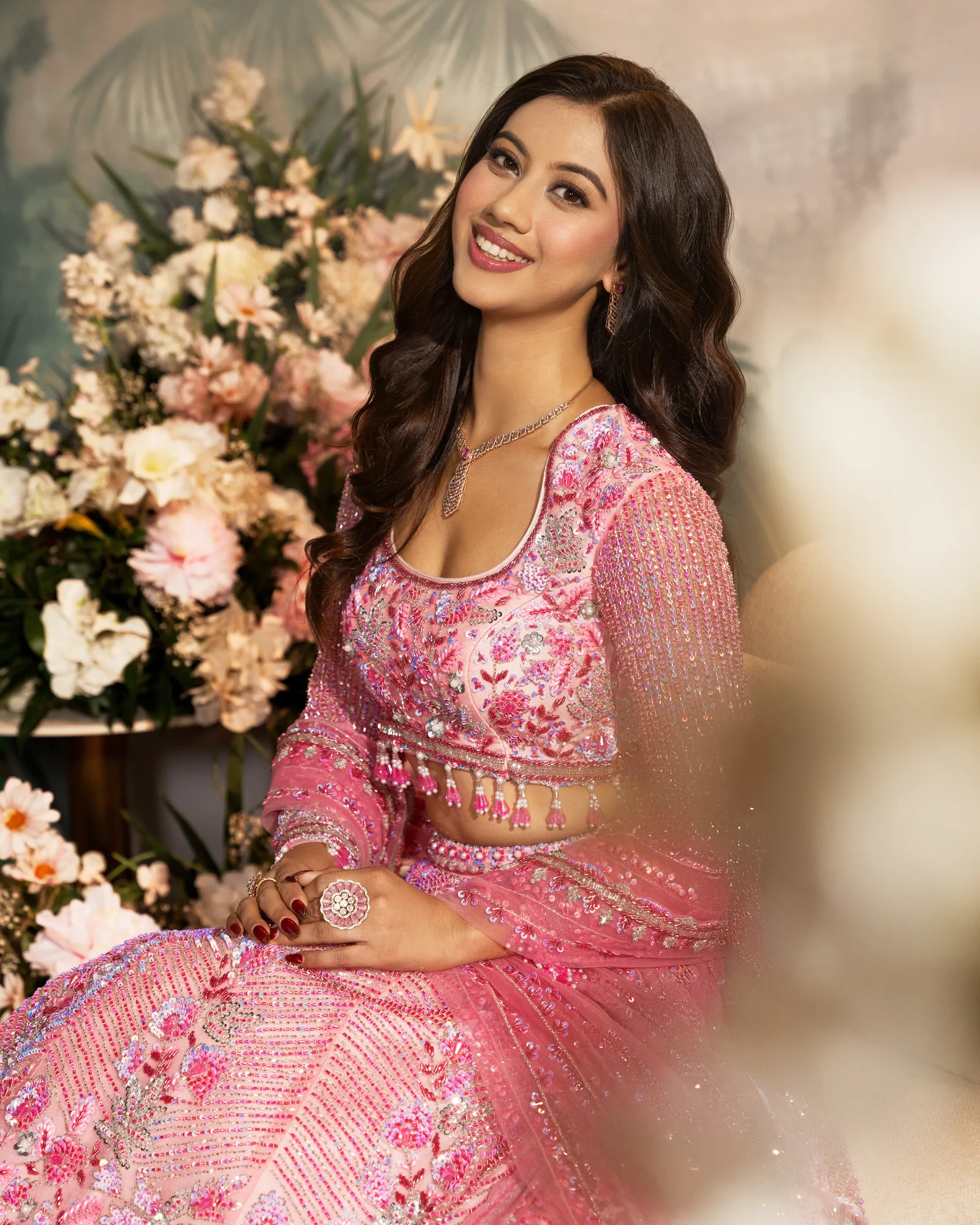 Deep Rouge Lehenga by Sweta Acharya – image 3