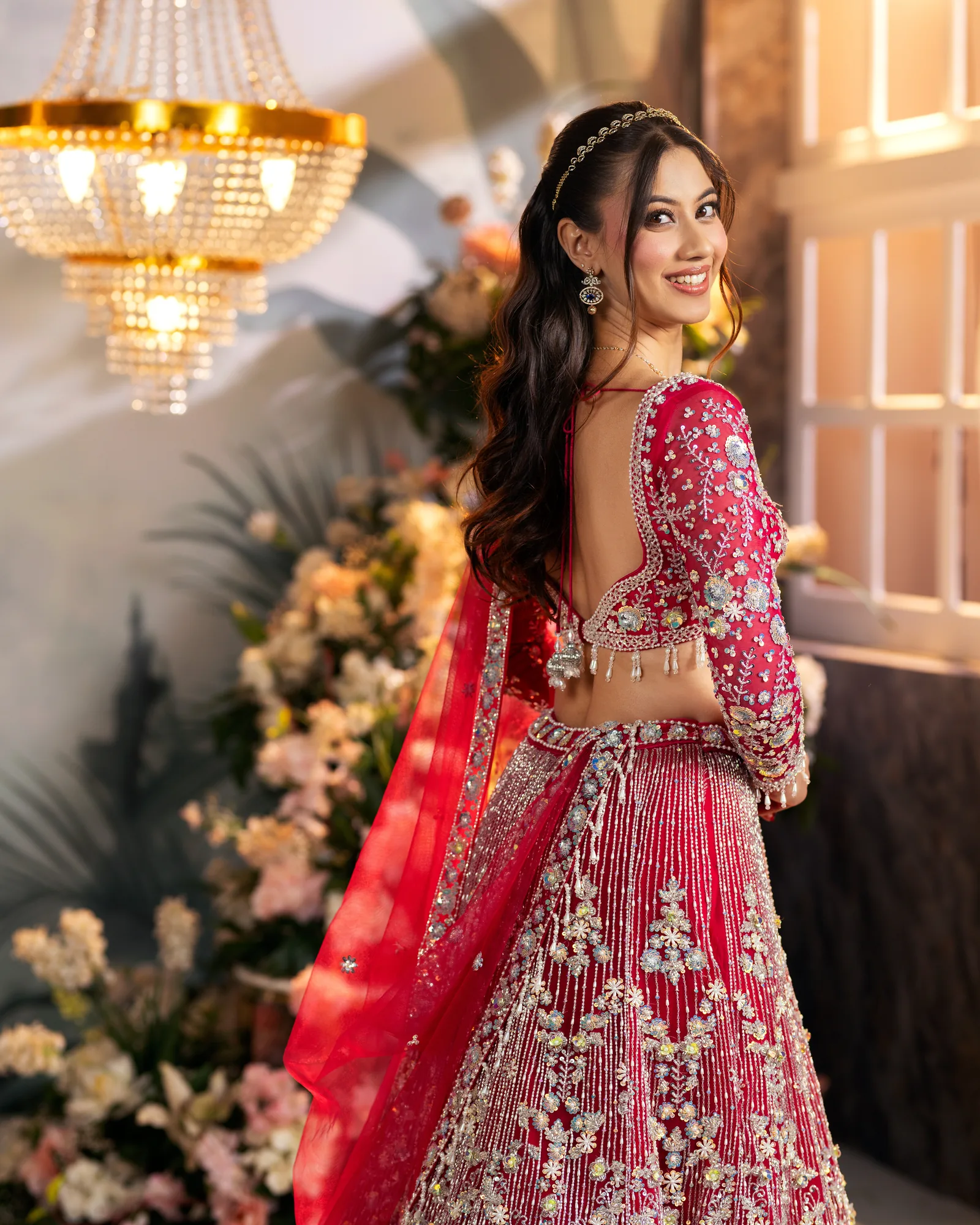 Rose Red Lehenga by Sweta Acharya – image 3