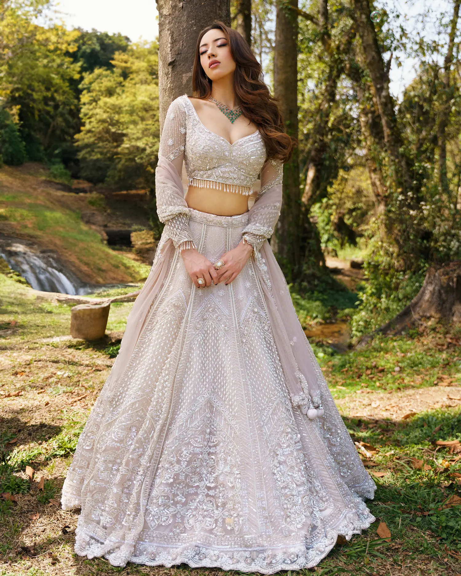 Baby Pink Lehenga from the Saubhagya collection by Sweta Acharya – view 2