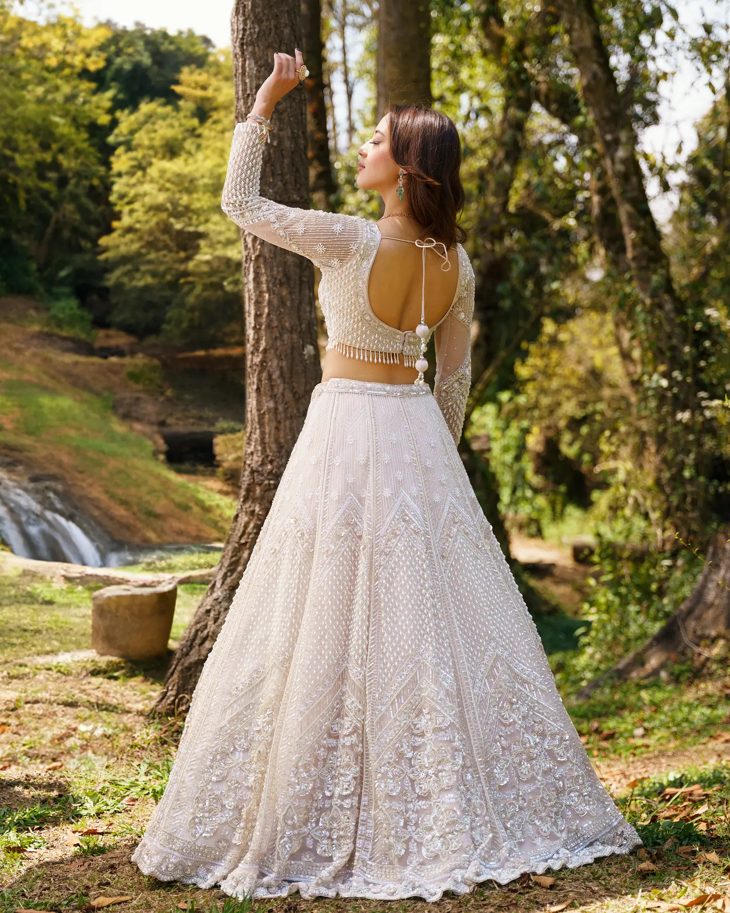 Baby Pink Lehenga from the Saubhagya collection by Sweta Acharya – view 3