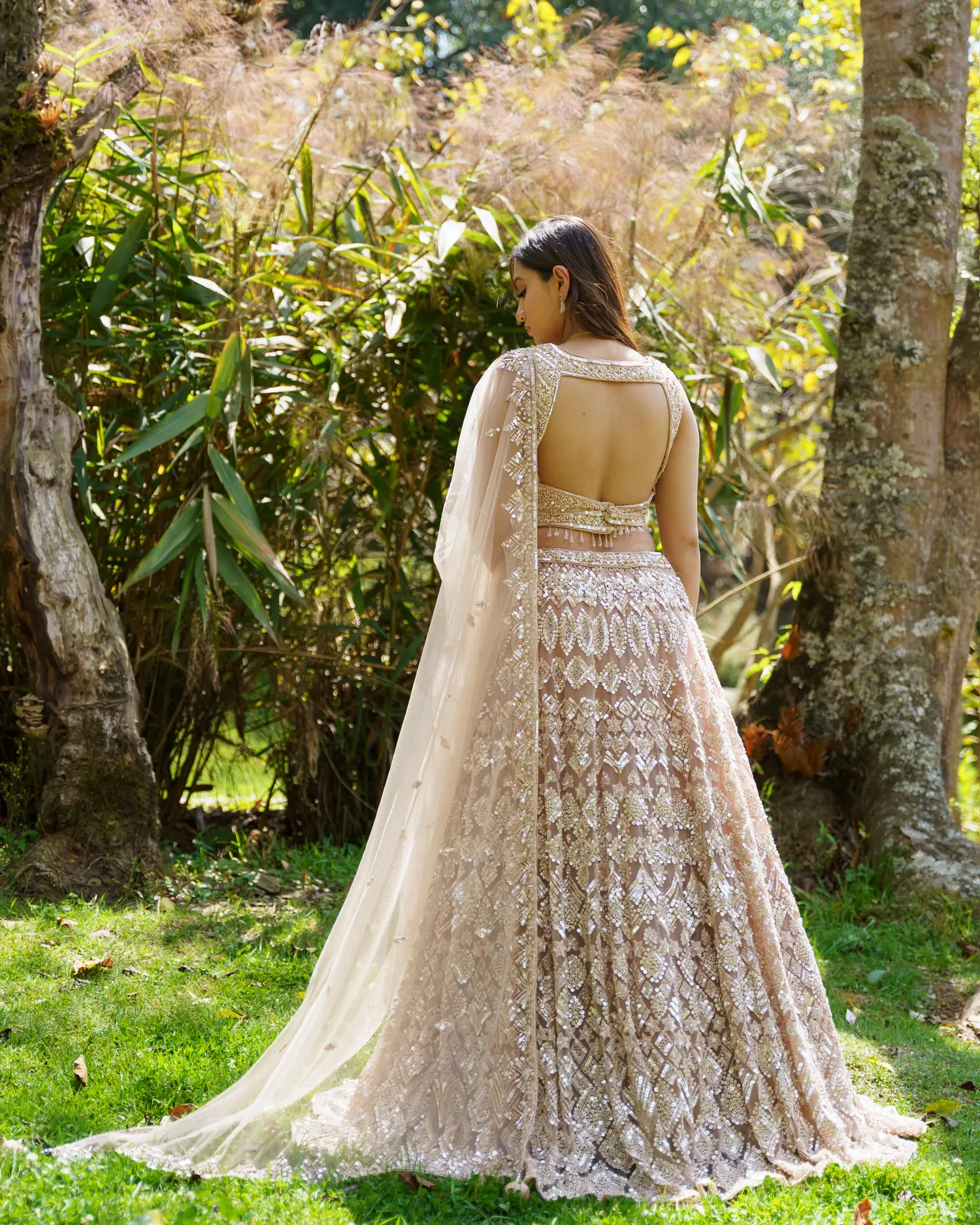 Champagne Gold Lehenga from the Saubhagya collection by Sweta Acharya – view 3