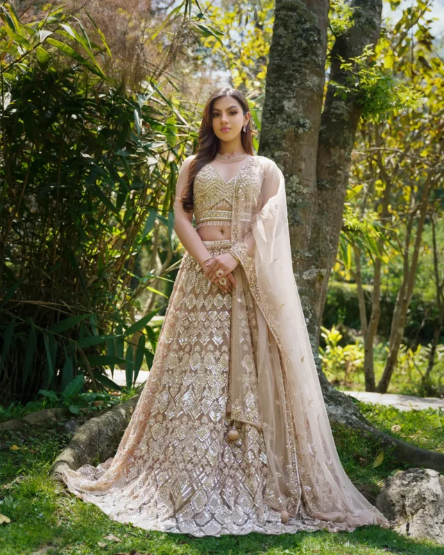 Baby Pink Lehenga from the Saubhagya collection by Sweta Acharya – view 1