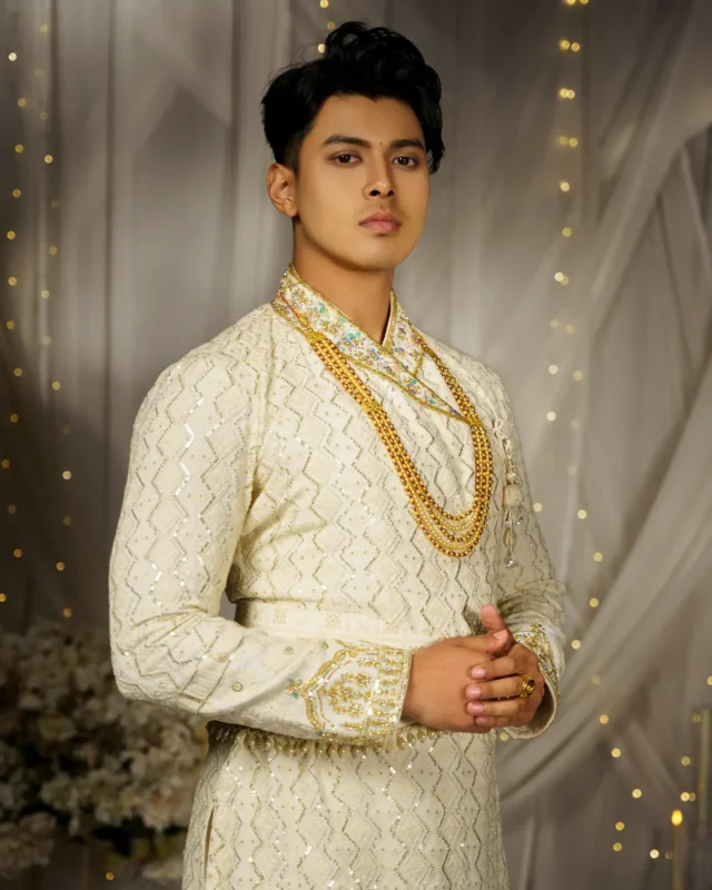 Ivory Daura-Suruwal from the Tarangini collection by Sweta Acharya – view 1