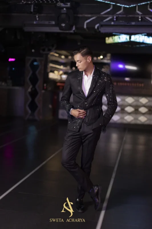 Black Tuxedo from the In the Club collection by Sweta Acharya – view 1