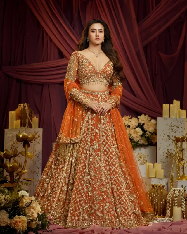 Rust Lehenga by Sweta Acharya – view 1