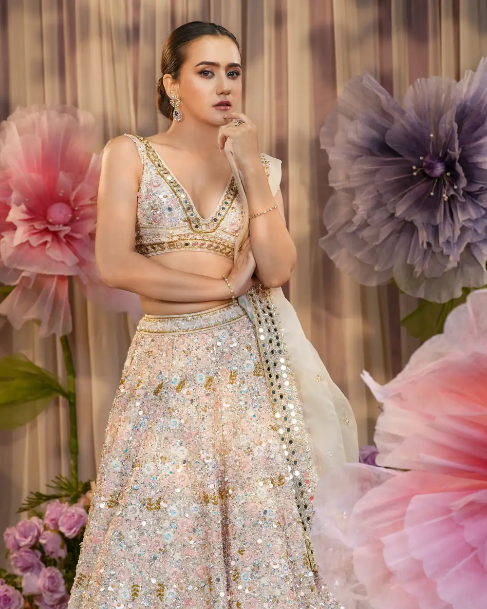 Ivory Lehenga by Sweta Acharya – view 2