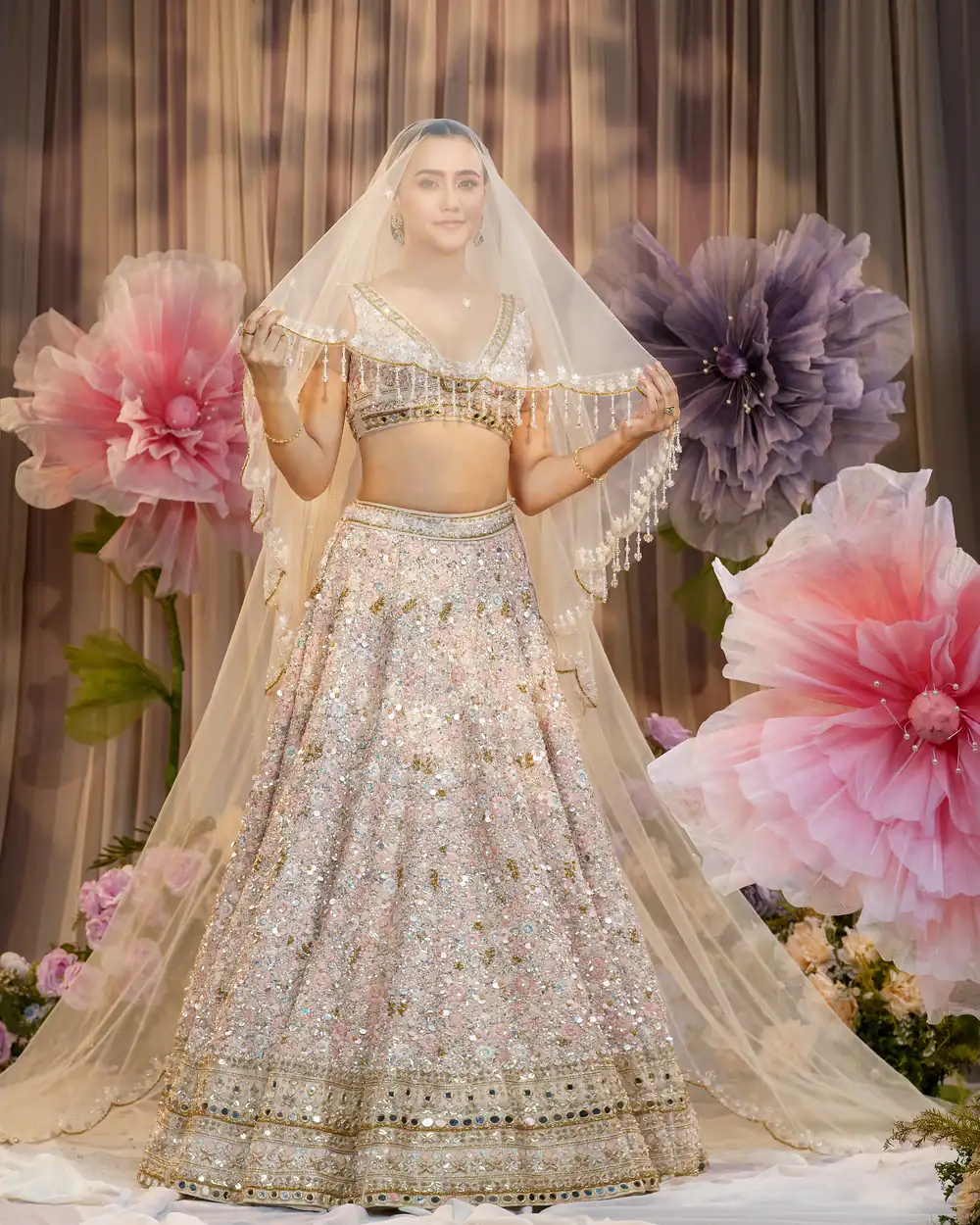 Ivory Lehenga by Sweta Acharya – view 3