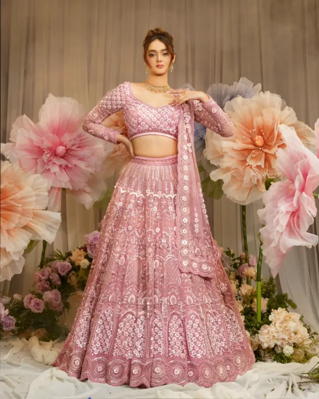 Blush Pink Lehenga by Sweta Acharya – view 1