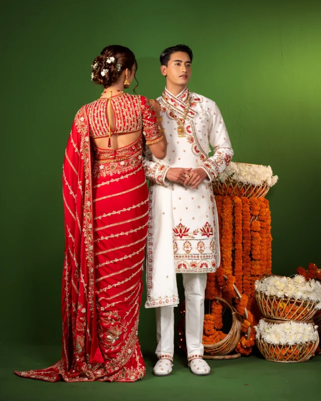 Saree & Daura Suruwal by Sweta Acharya – image 1