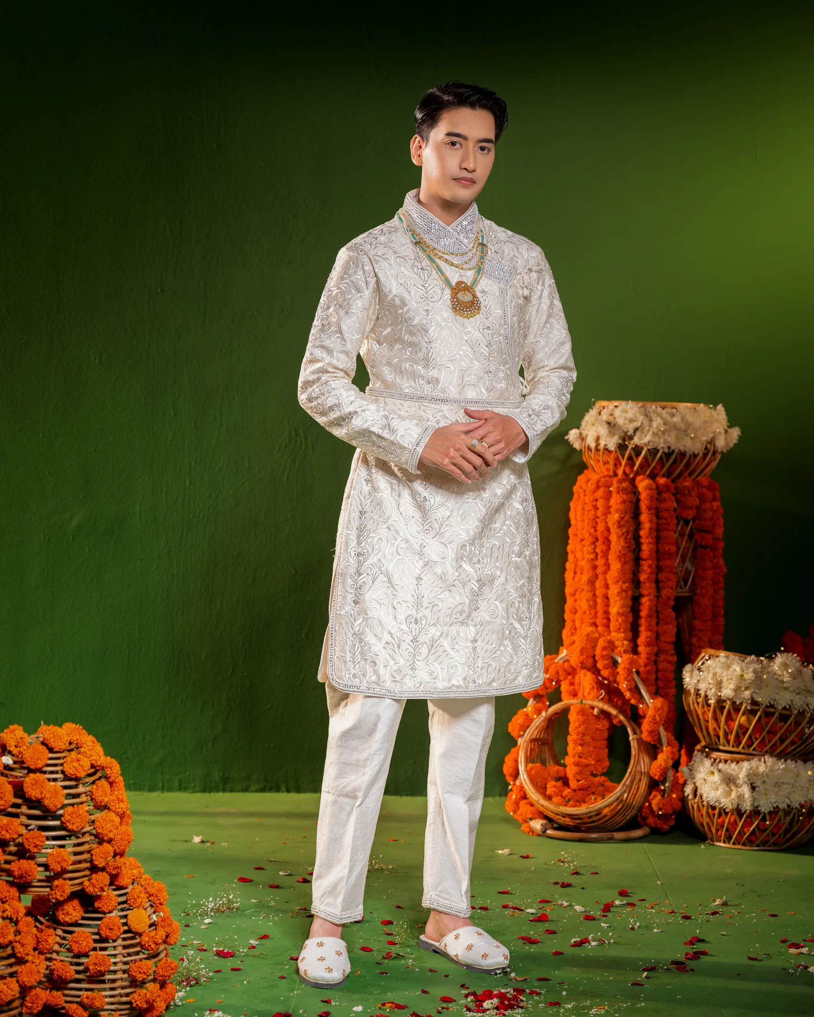 Saat Phera Daura Suruwal Set by Sweta Acharya