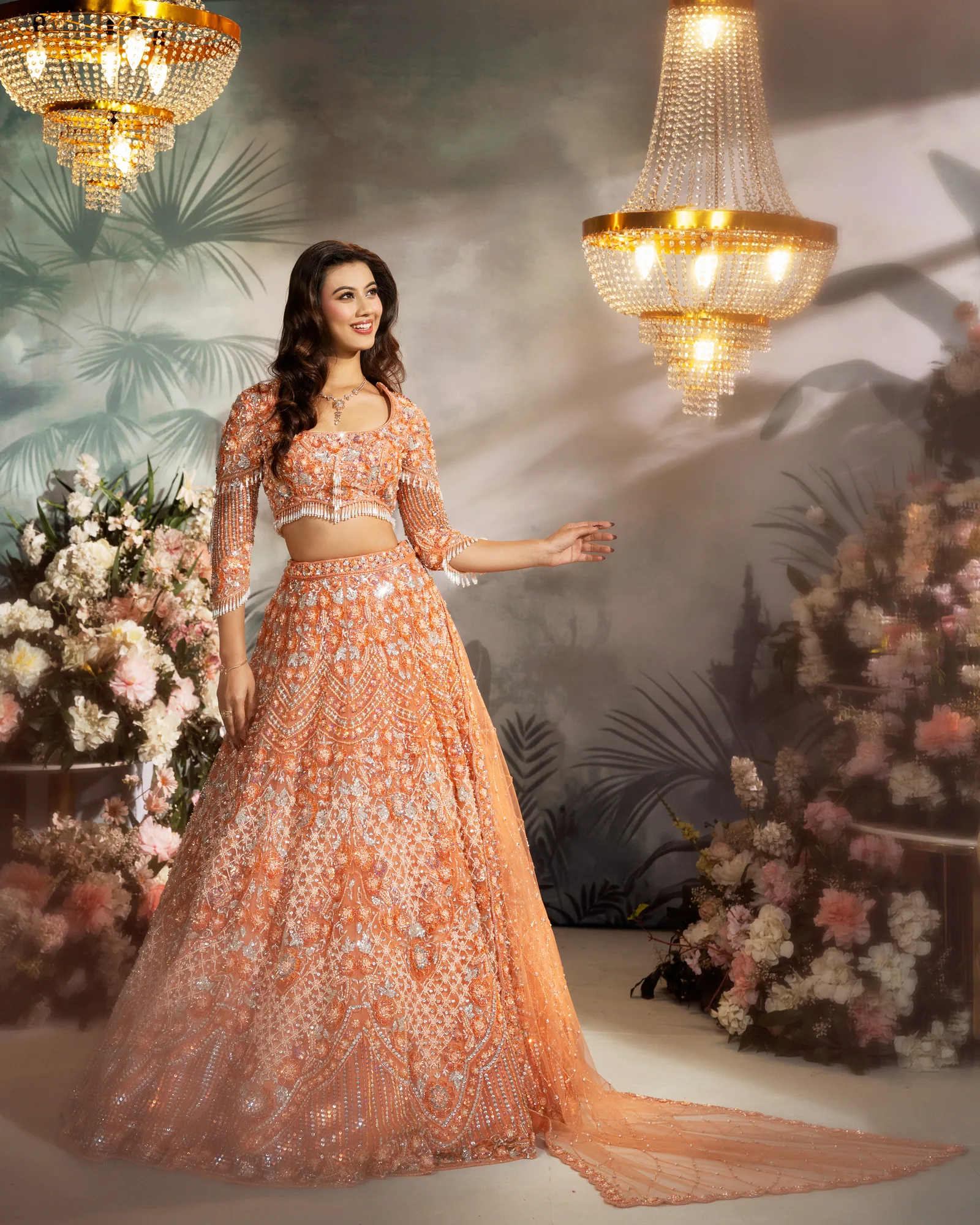 Peach Lehenga by Sweta Acharya – image 2