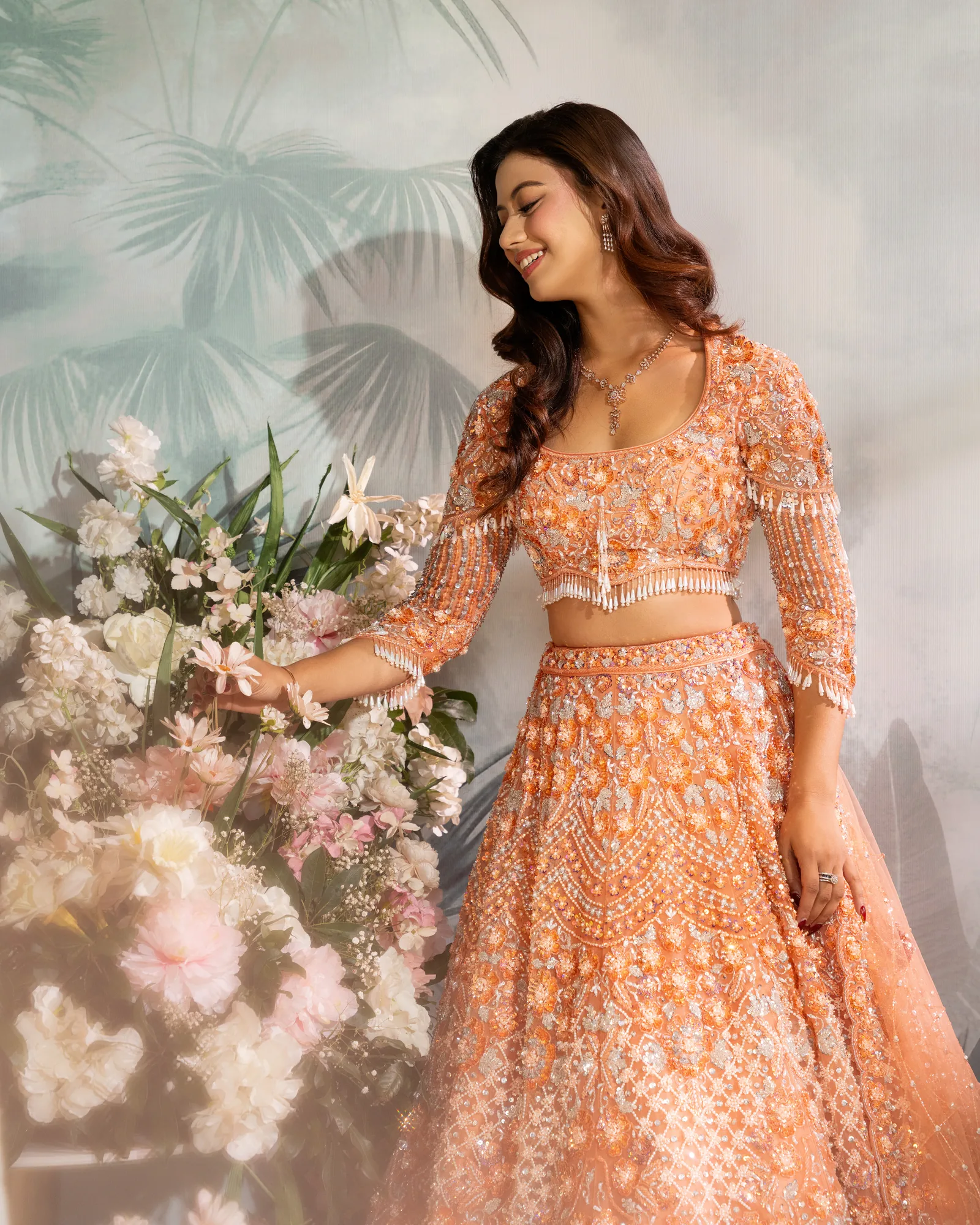 Peach Lehenga by Sweta Acharya – image 3