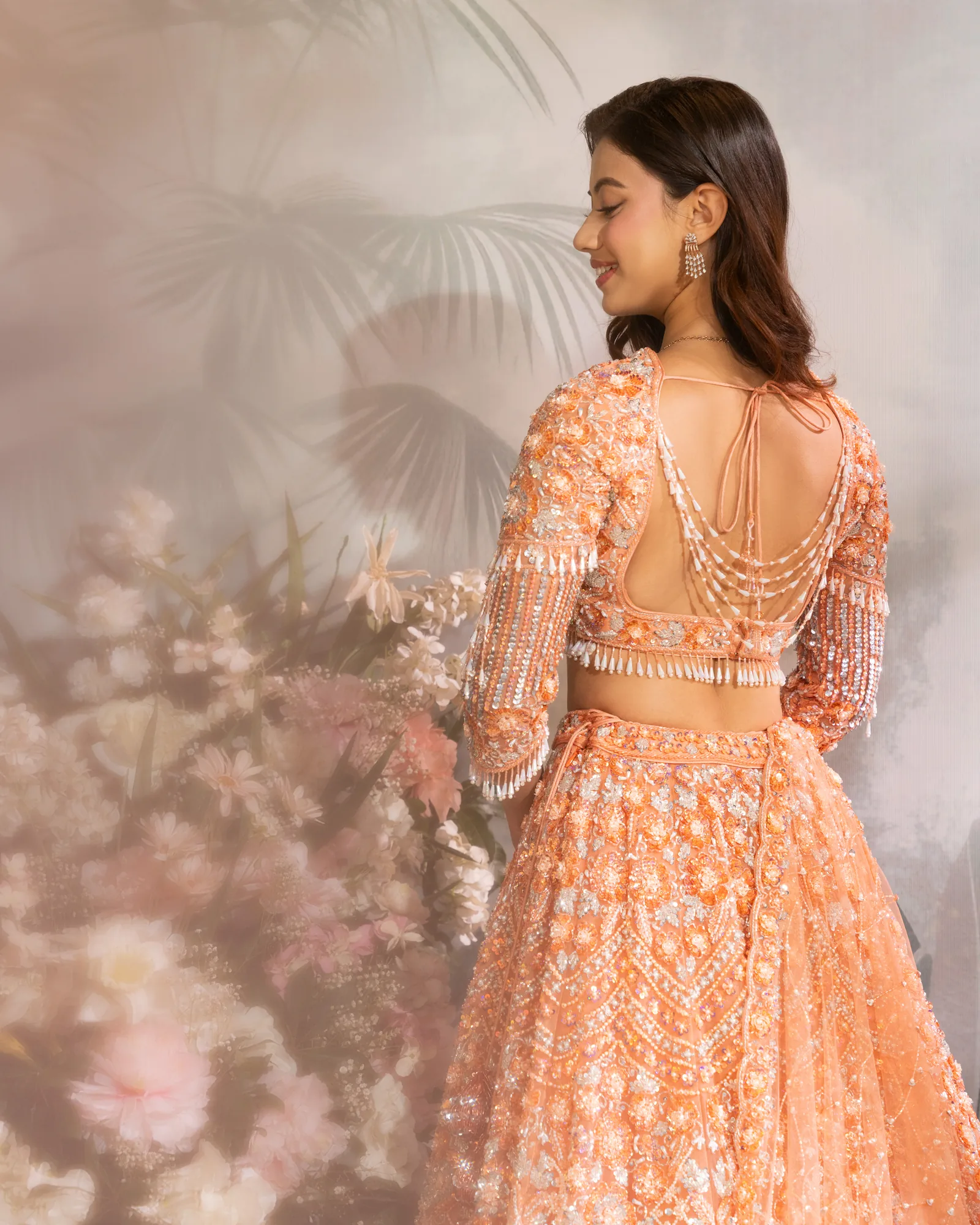 Peach Lehenga by Sweta Acharya – image 4
