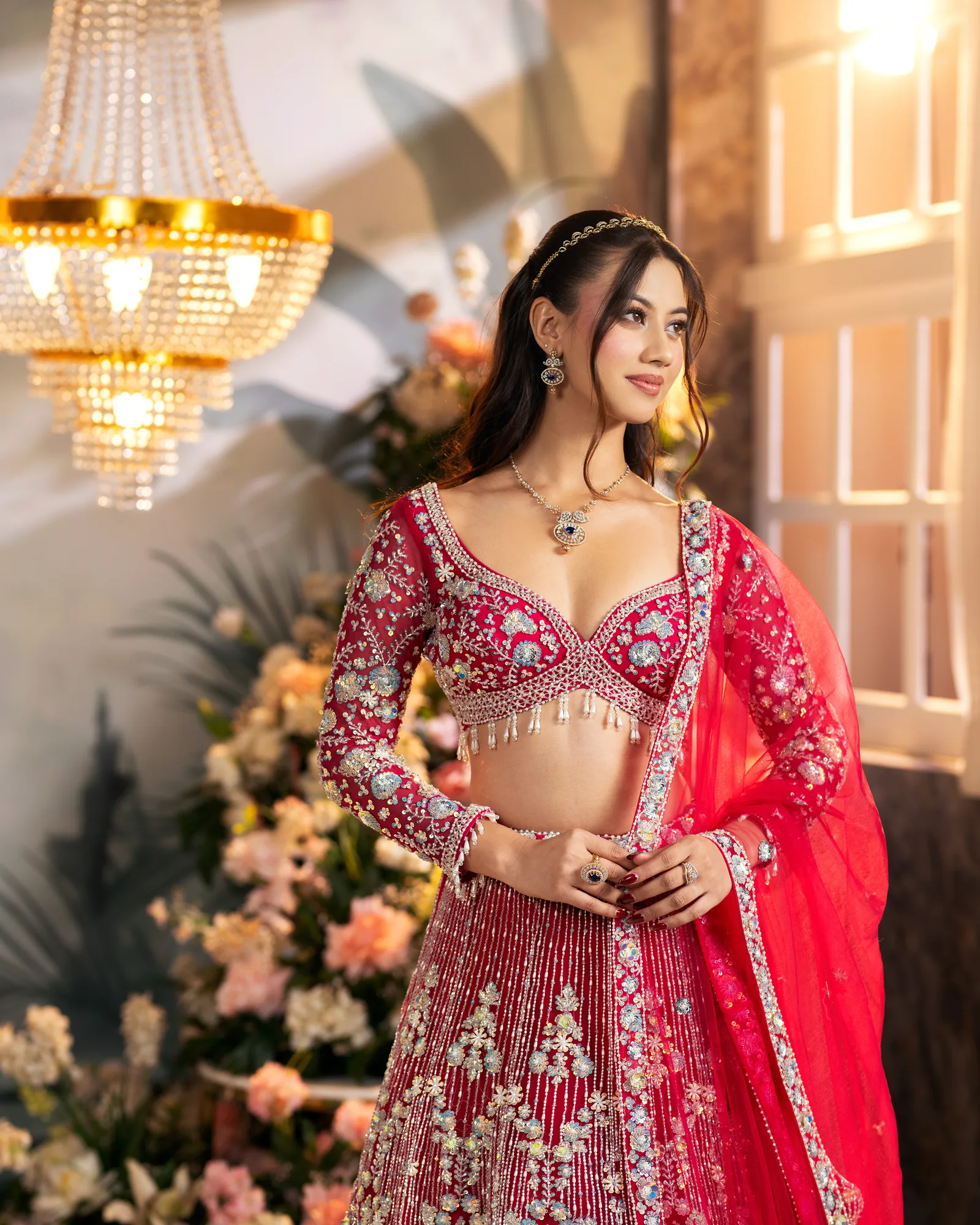 Crimson Red Lehenga by Sweta Acharya – image 3